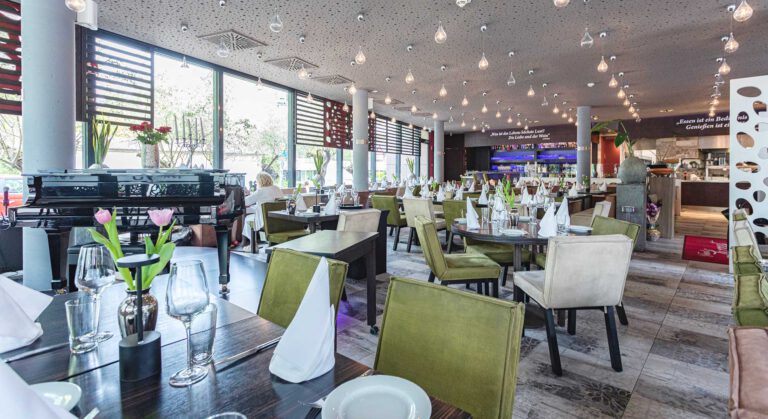 Restaurant Finest Lezzet in Düsseldorf als stilvolle Eventlocation mit mediterranen Spezialitäten, ideal für Feiern und Catering.