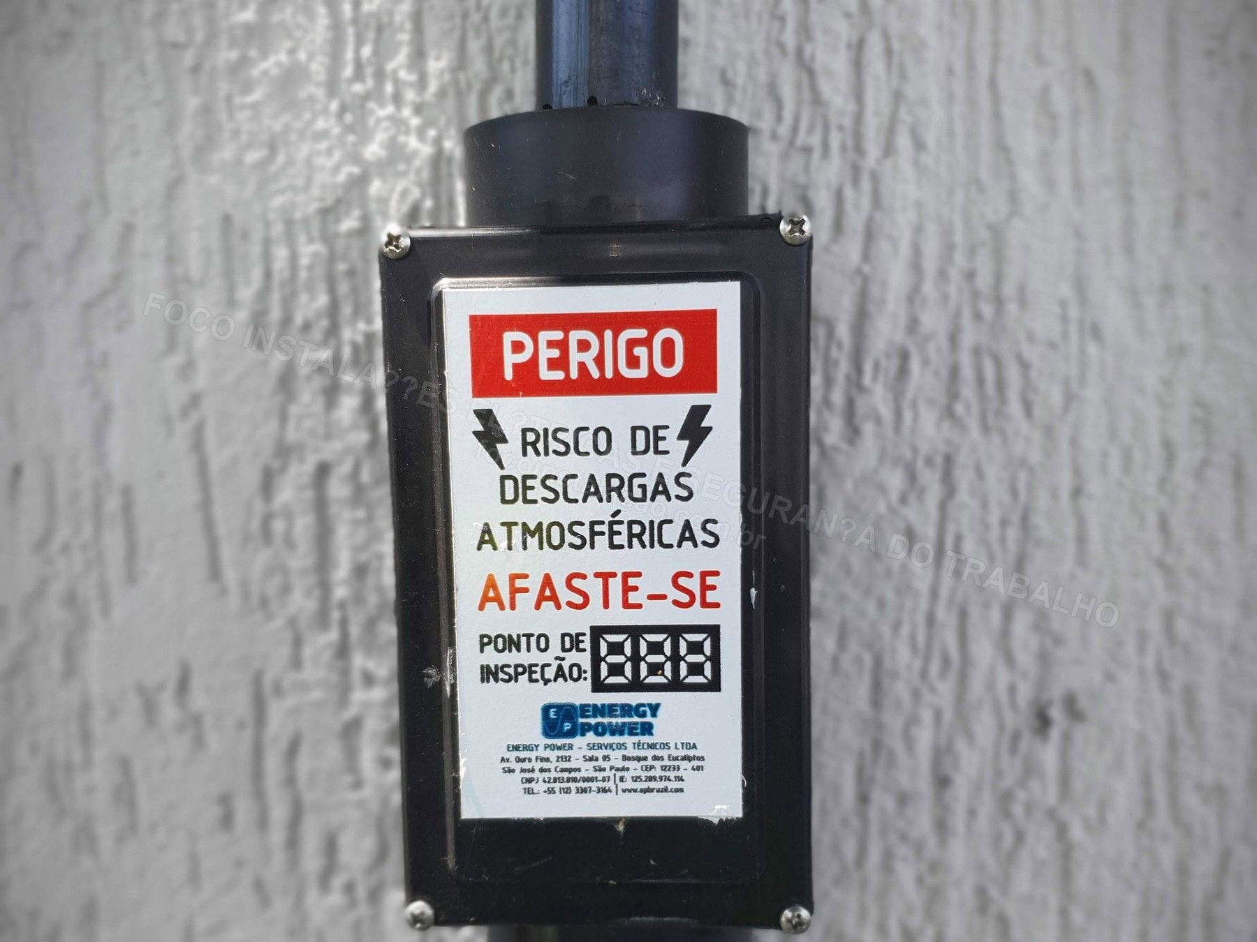 Registro técnico de SPDA e aterramento da FOCO Instalações Elétricas e Segurança do Trabalho