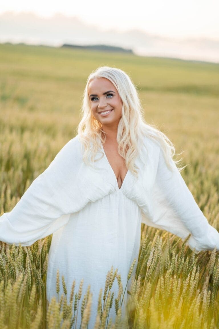 portree fotosessioon oues naine pollul valges