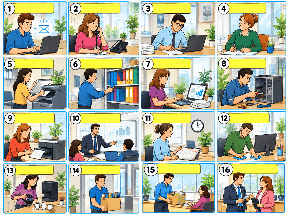 Les tâches au bureau