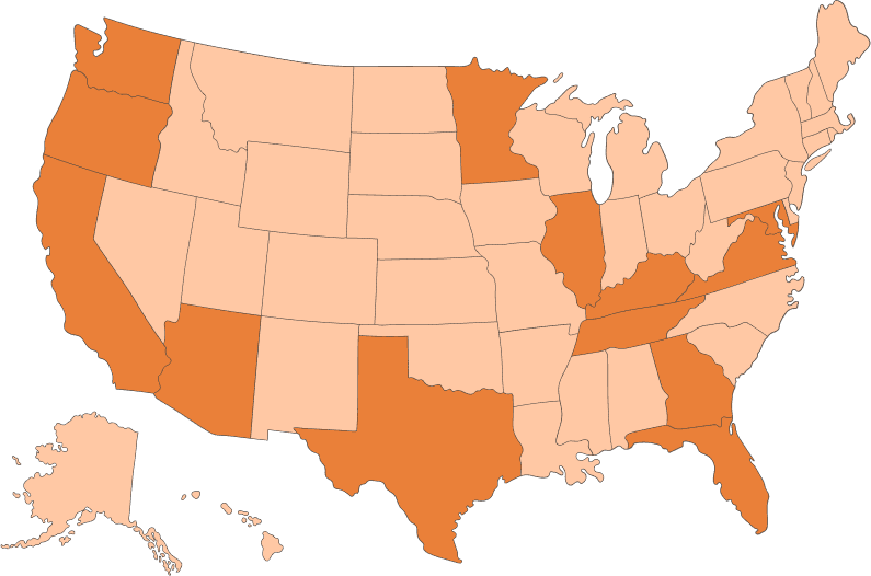 Office Evolution franchising map highlighting franchise opportunities across the United States.