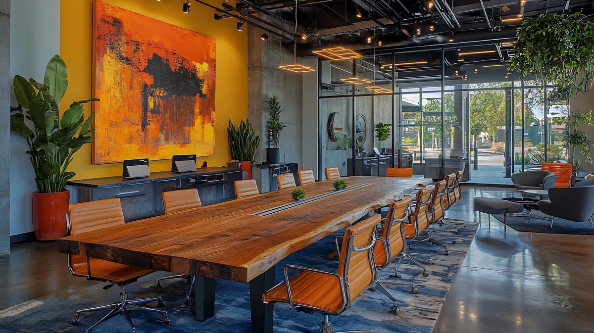 Modern coworking space with private offices and collaborative areas, reflecting Office Evolution's professional and flexible workspace design.