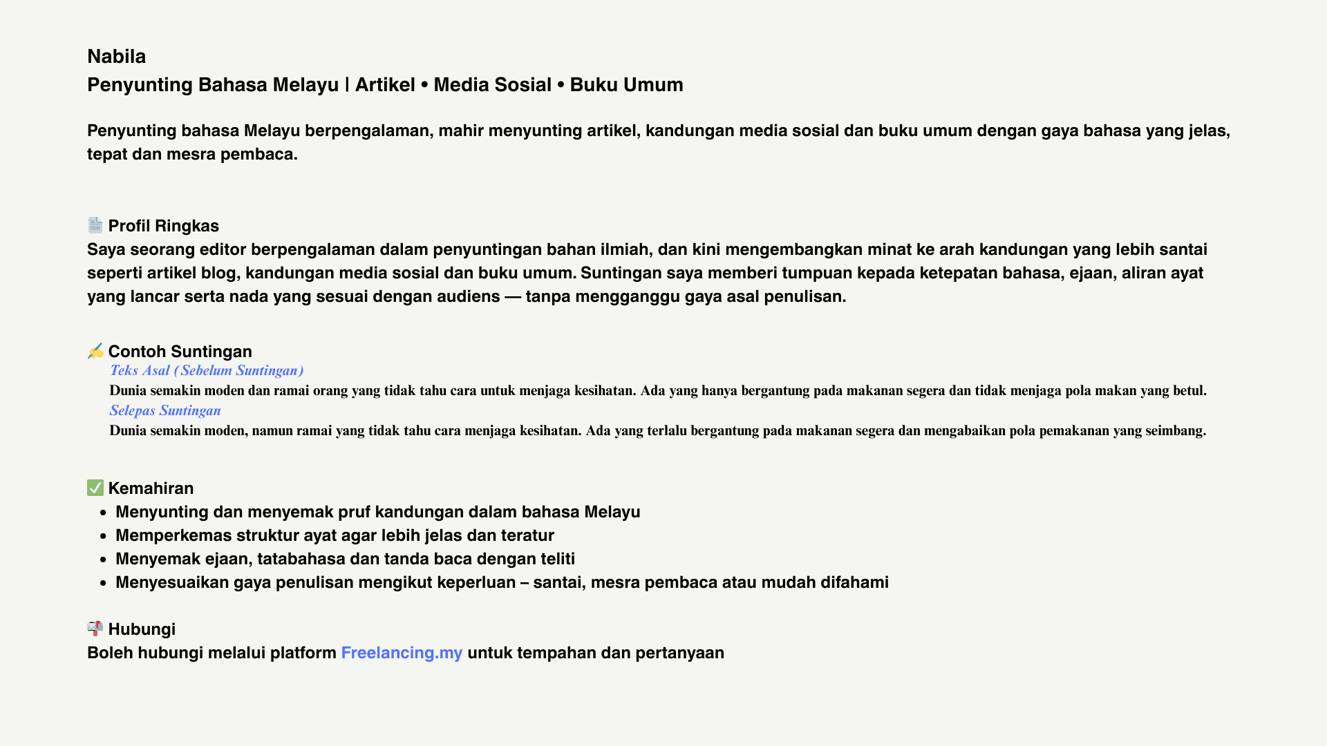 Penyunting Bahasa Melayu | Artikel • Media Sosial • Buku Umum