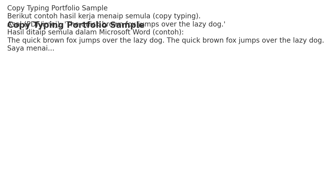 data entry, copy typing, salin & tampal, transkripsi, Microsoft Office (Word/Excel).