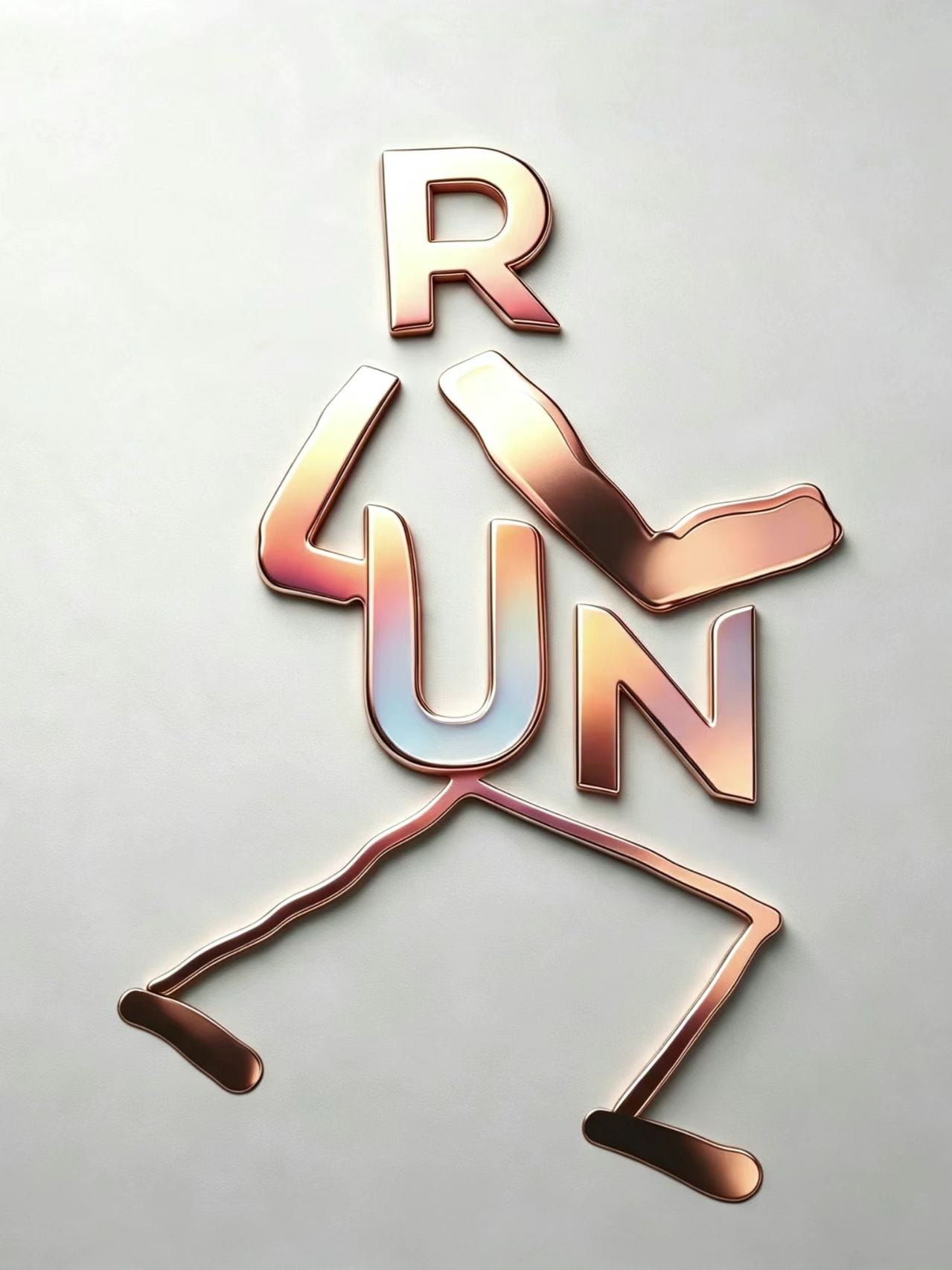 RUN Letter Human Shape Logo