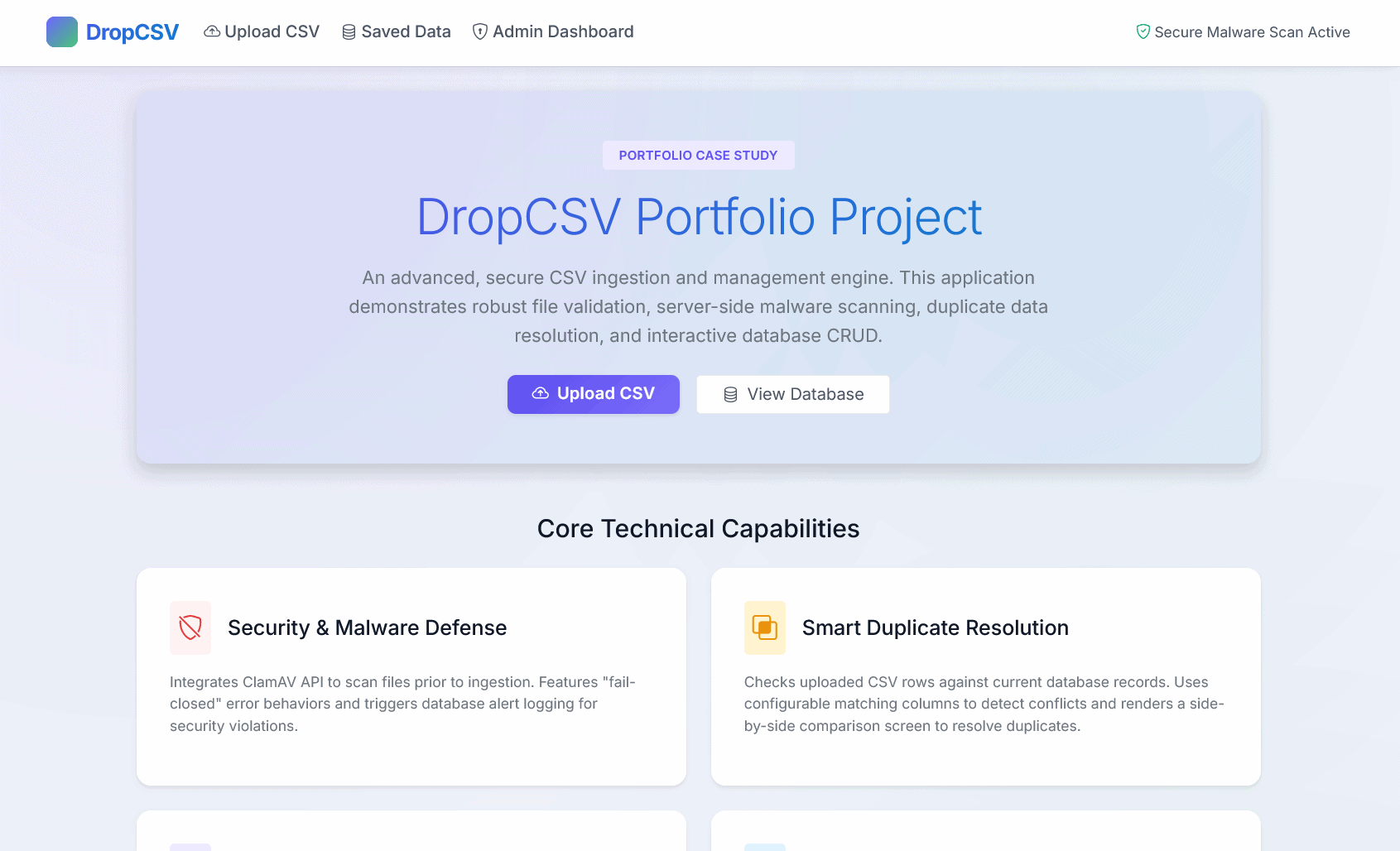 CSV Upload Malware Detection System