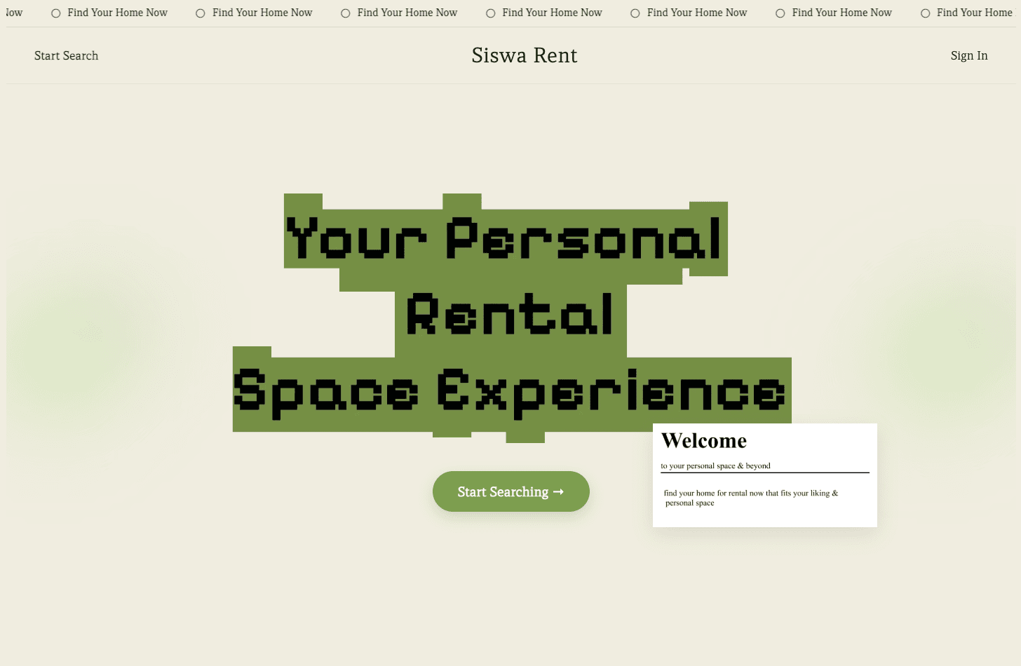 Siswarent Hackathon website