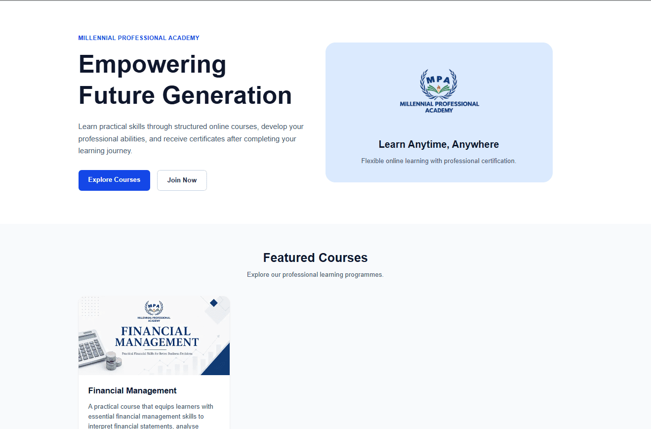 MPA Learning Portal – Online Learning Platform