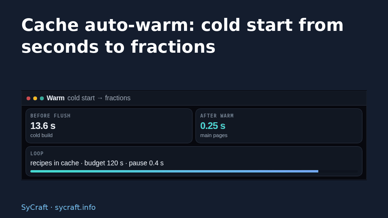 Cache auto-warm: cold start from seconds to fractions