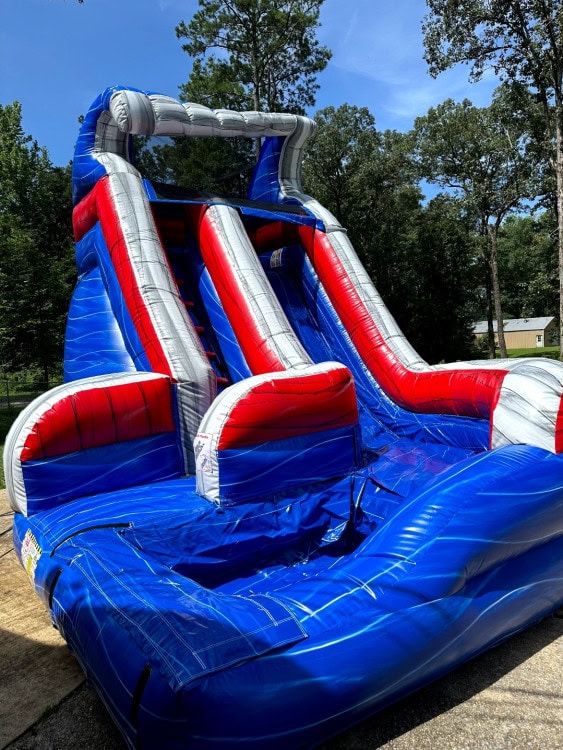 Red White And Blue Curvy Water Slide