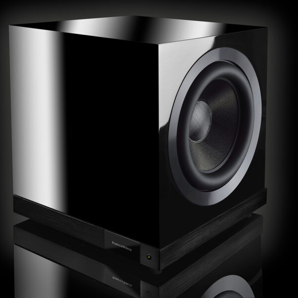 The Bowers & Wilkins DB1D Subwoofer looking sexy dressed in black.