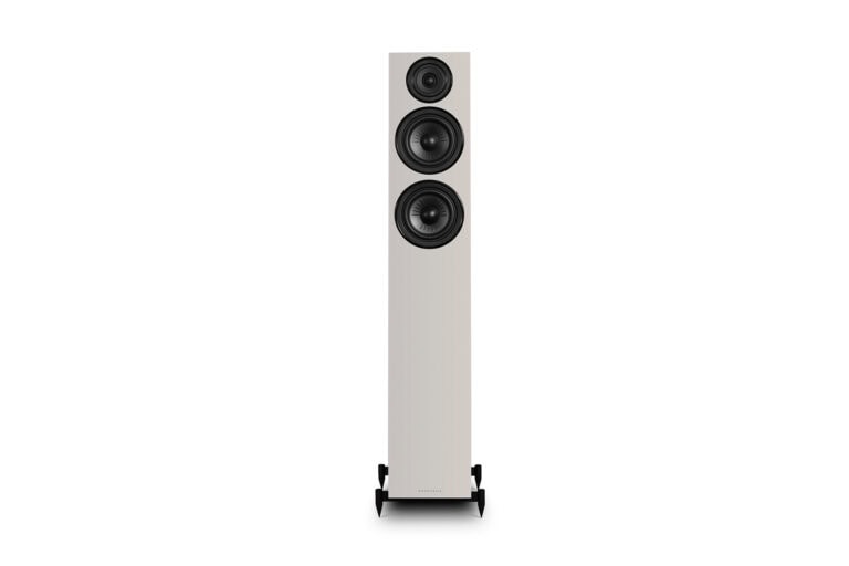 A Wharfedale 12.4i speaker in white.
