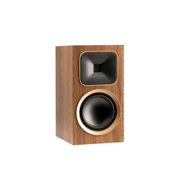 MartinLogan Foundation B1s in a walnut finish.