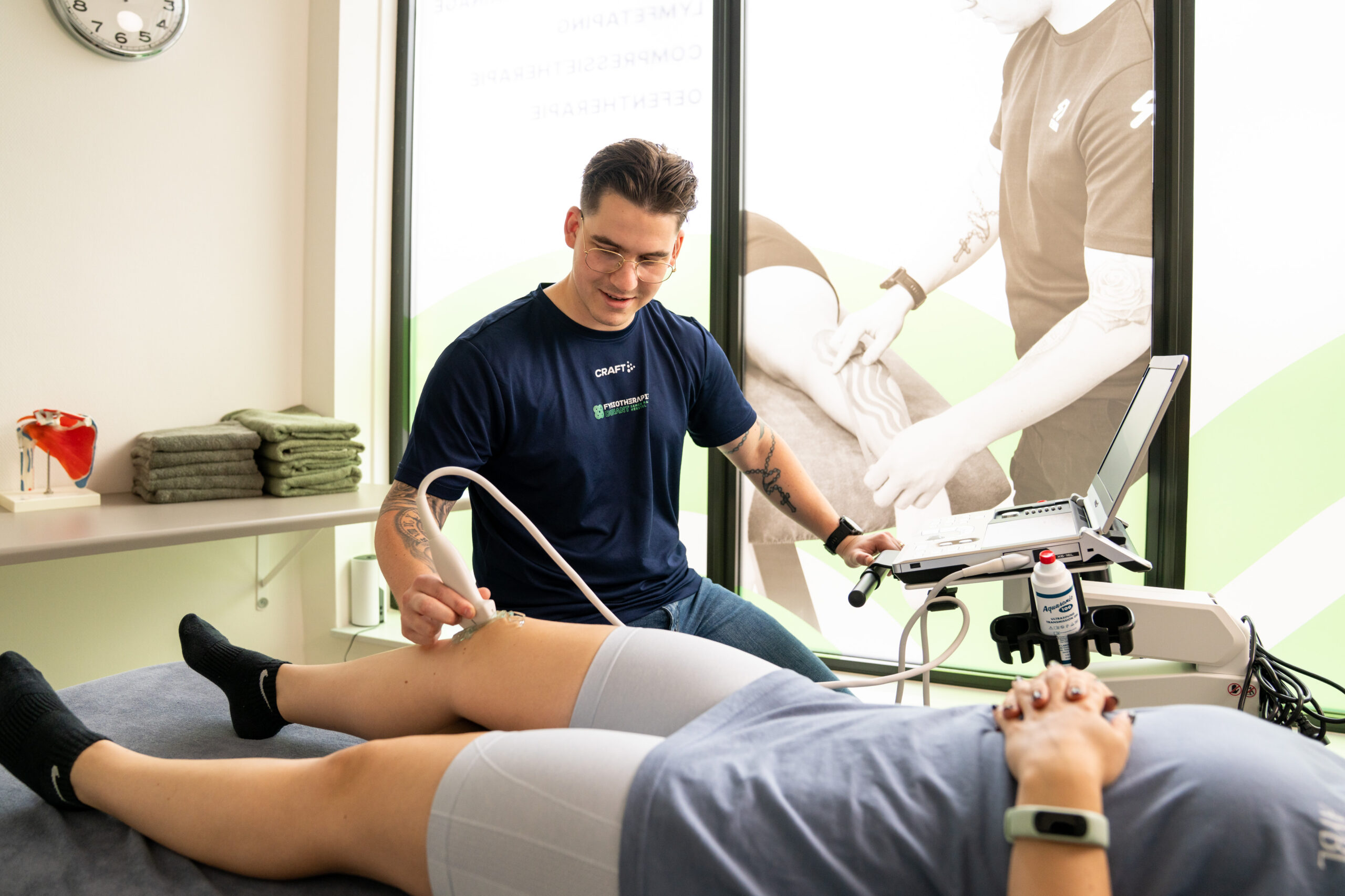 Echo-onderzoek tijdens een fysiotherapie-afspraak in Roosendaal