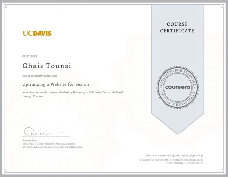 Optimizing a Website for Search Certificate
