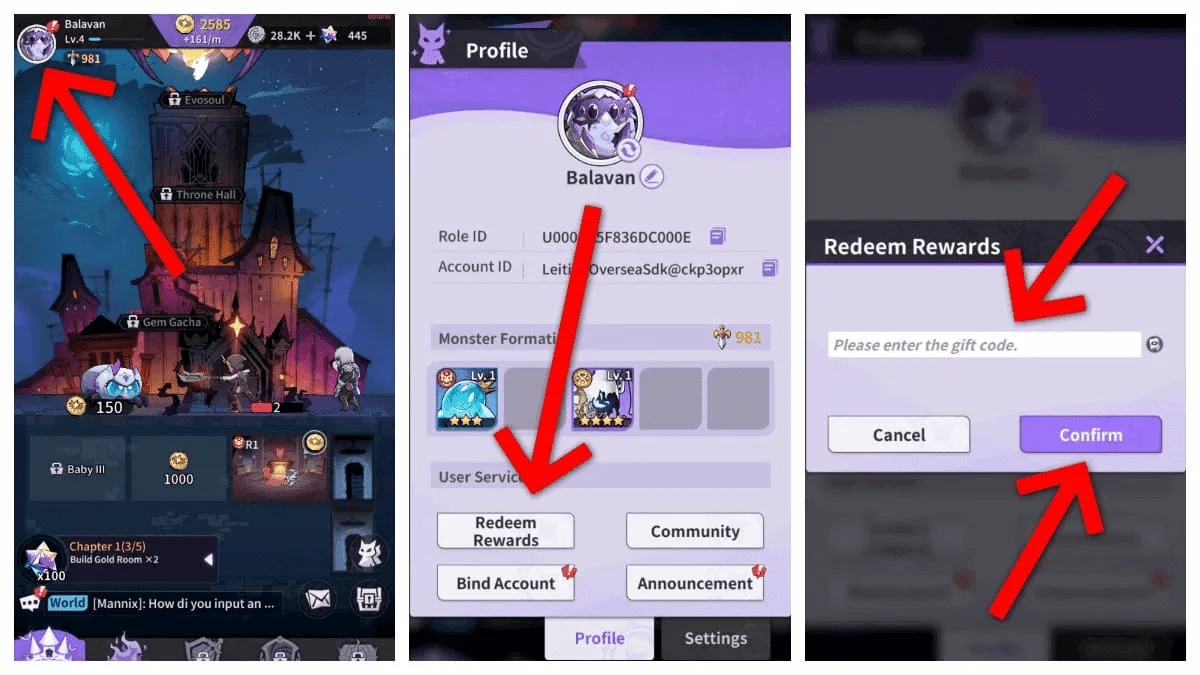 how to redeem monster never cry codes