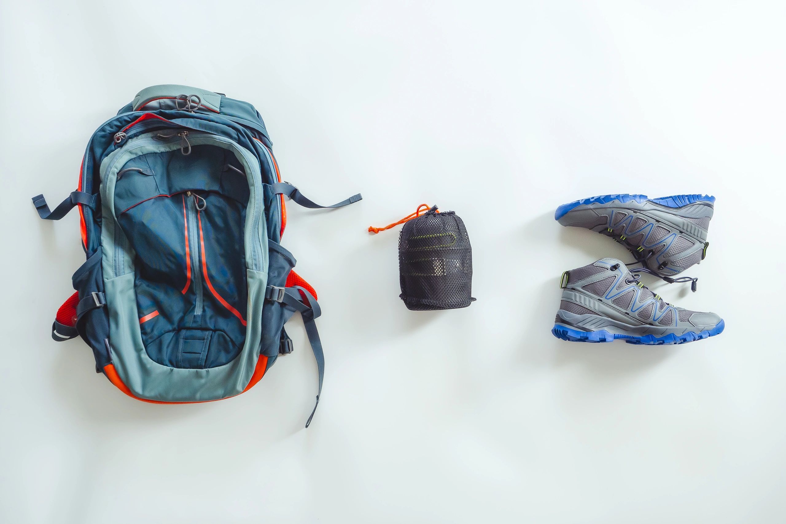 Mountaineering equipment used together as a complete alpine system