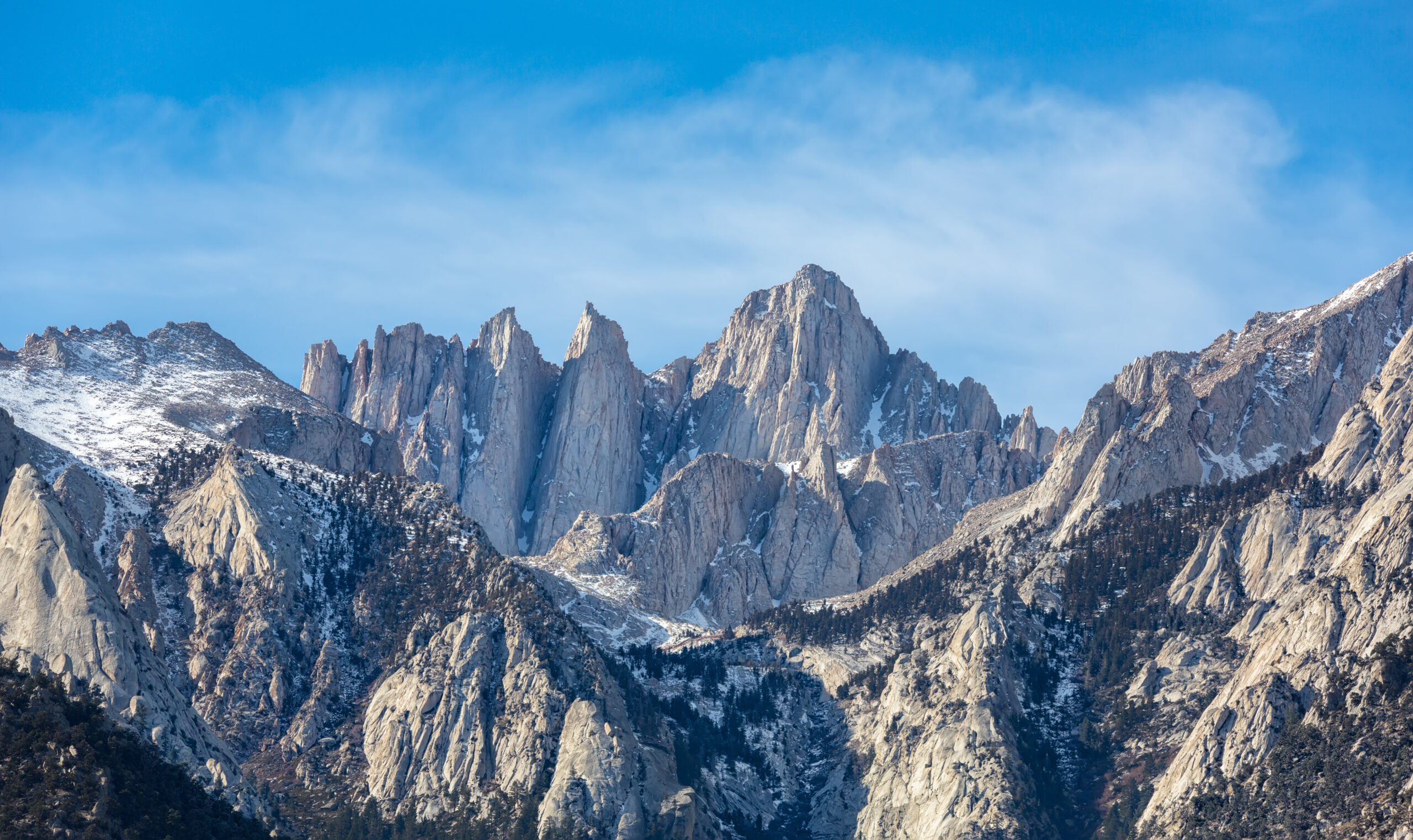 Mount Whitney in California, one of the best first major mountains to climb in the USA