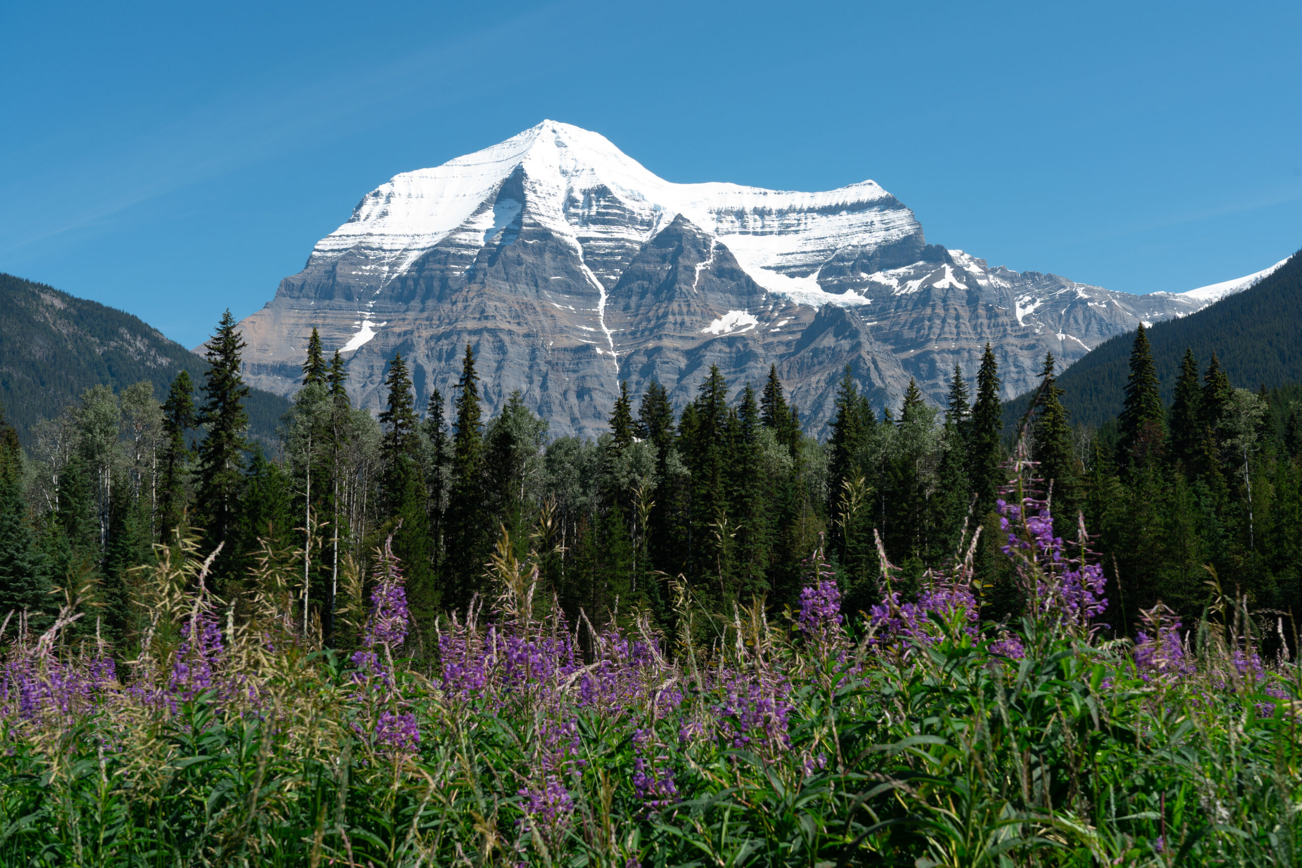 Mount Robson alpine climbing terrain in the Canadian Rockies