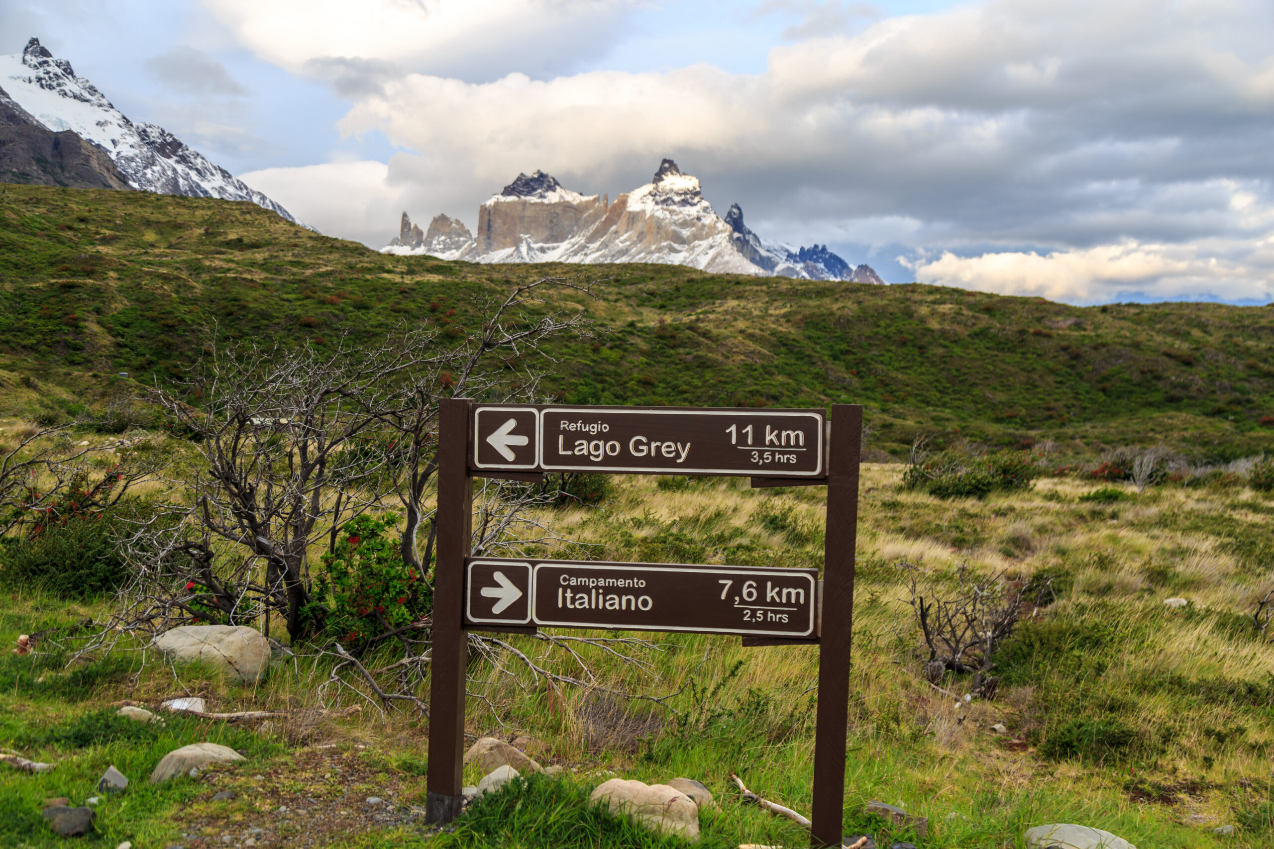 Backcountry campsite in mountain terrain