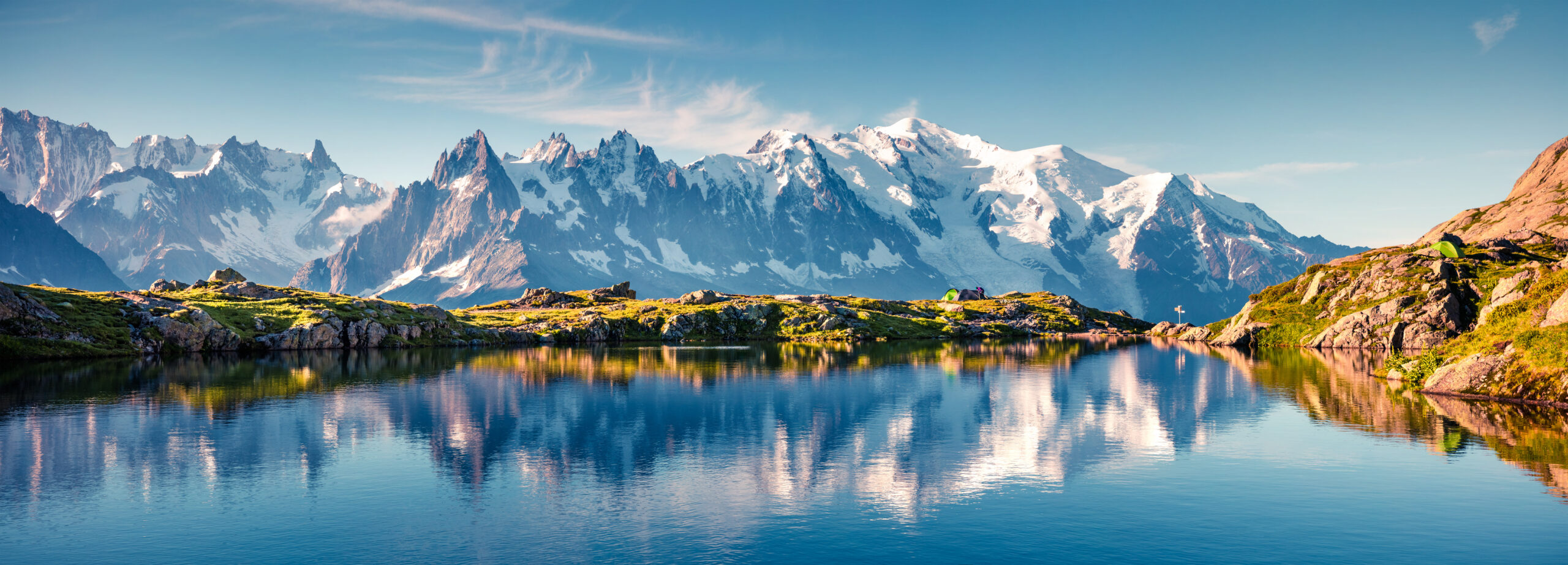 Mont Blanc massif above the French Alps