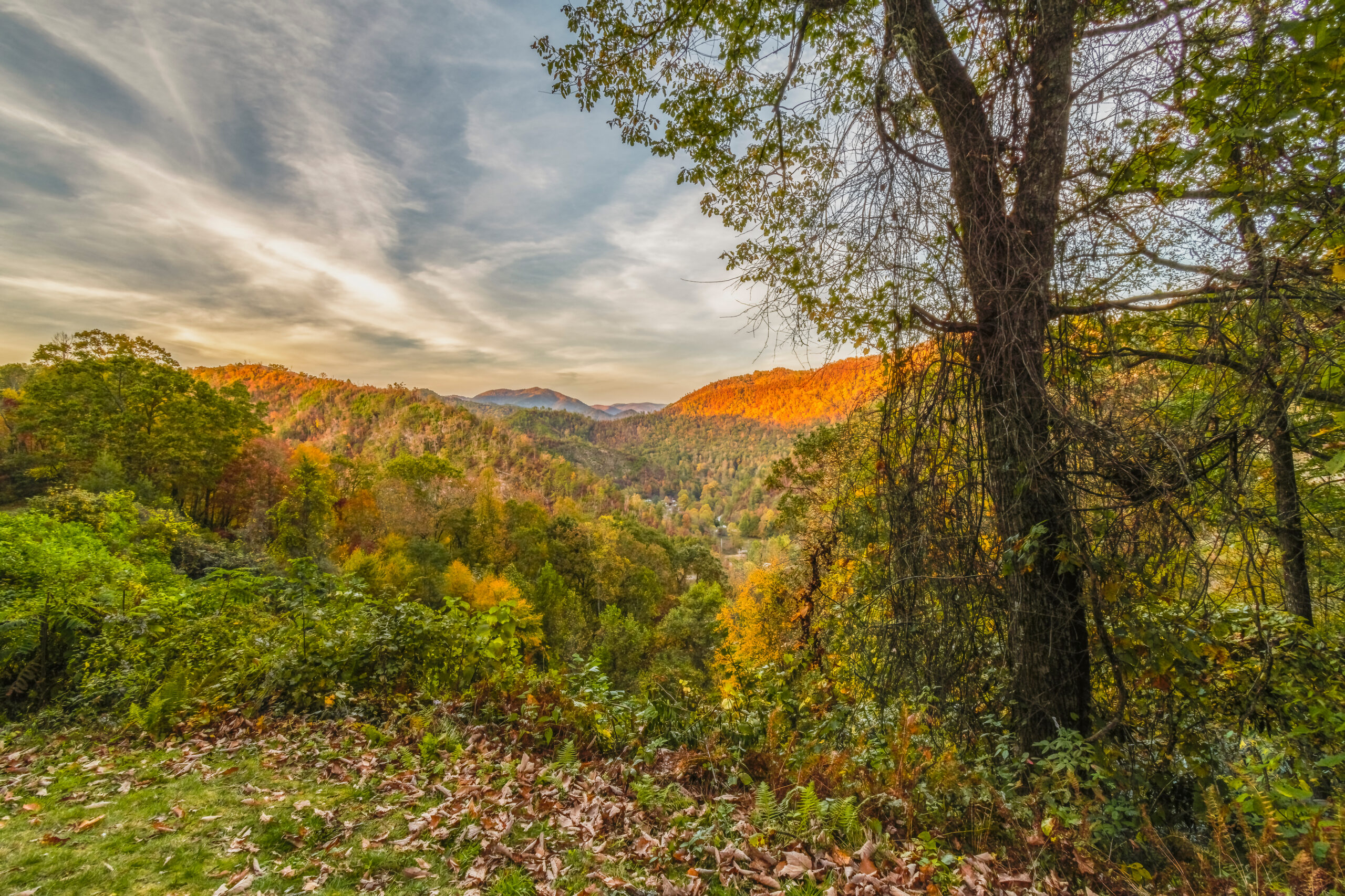 Eastern mountain ridges at sunset