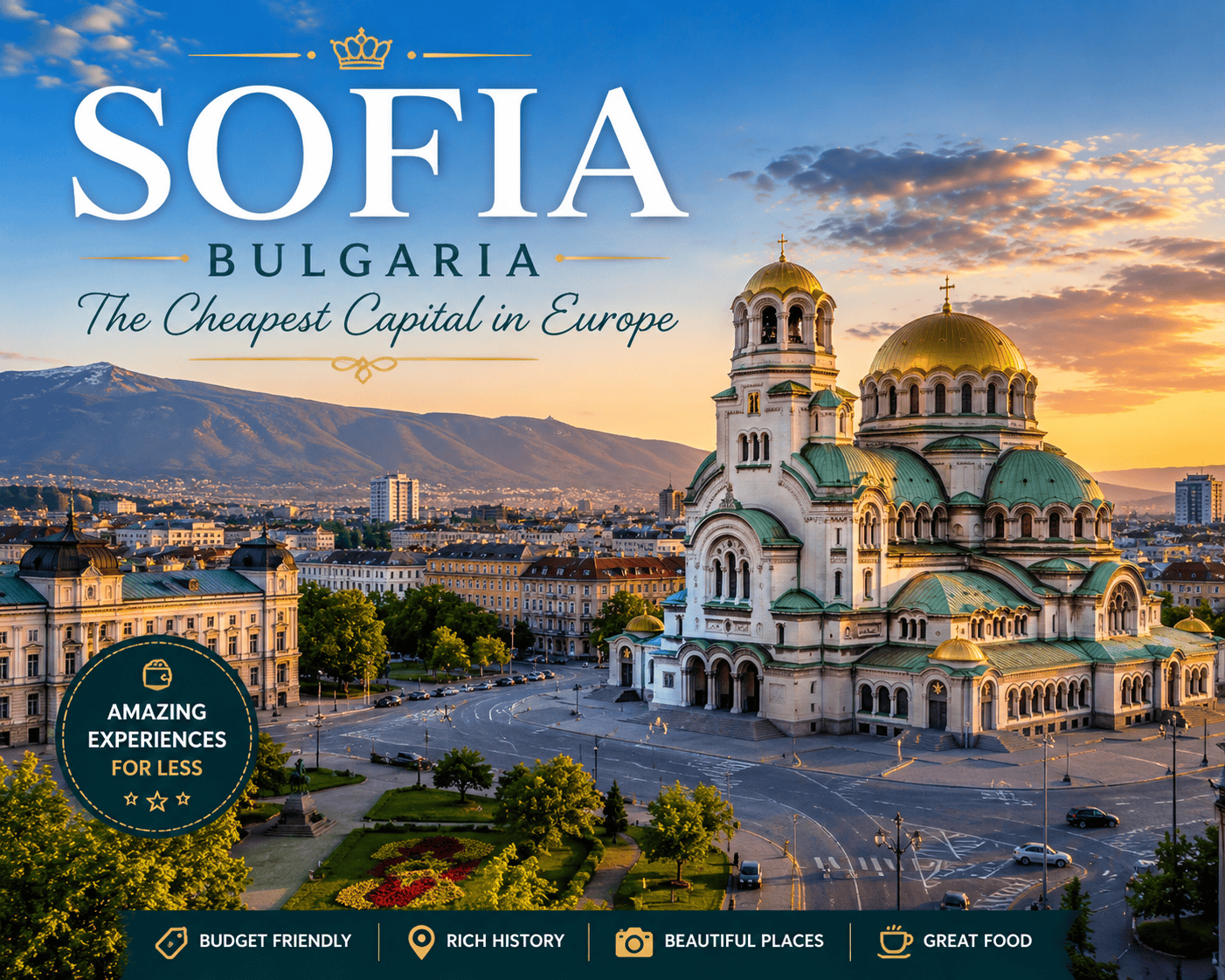 Sofia Bulgaria Alexander Nevsky Cathedral cheapest capital in Europe budget trip from Frankfurt