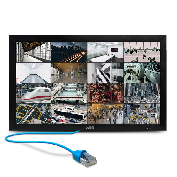 27-inch IP Monitor PoE Power and Data, Linux Embedded