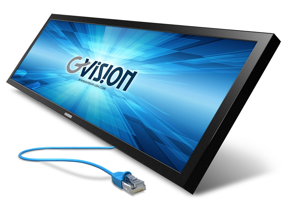 37in ltraWide digital signage POE monitor