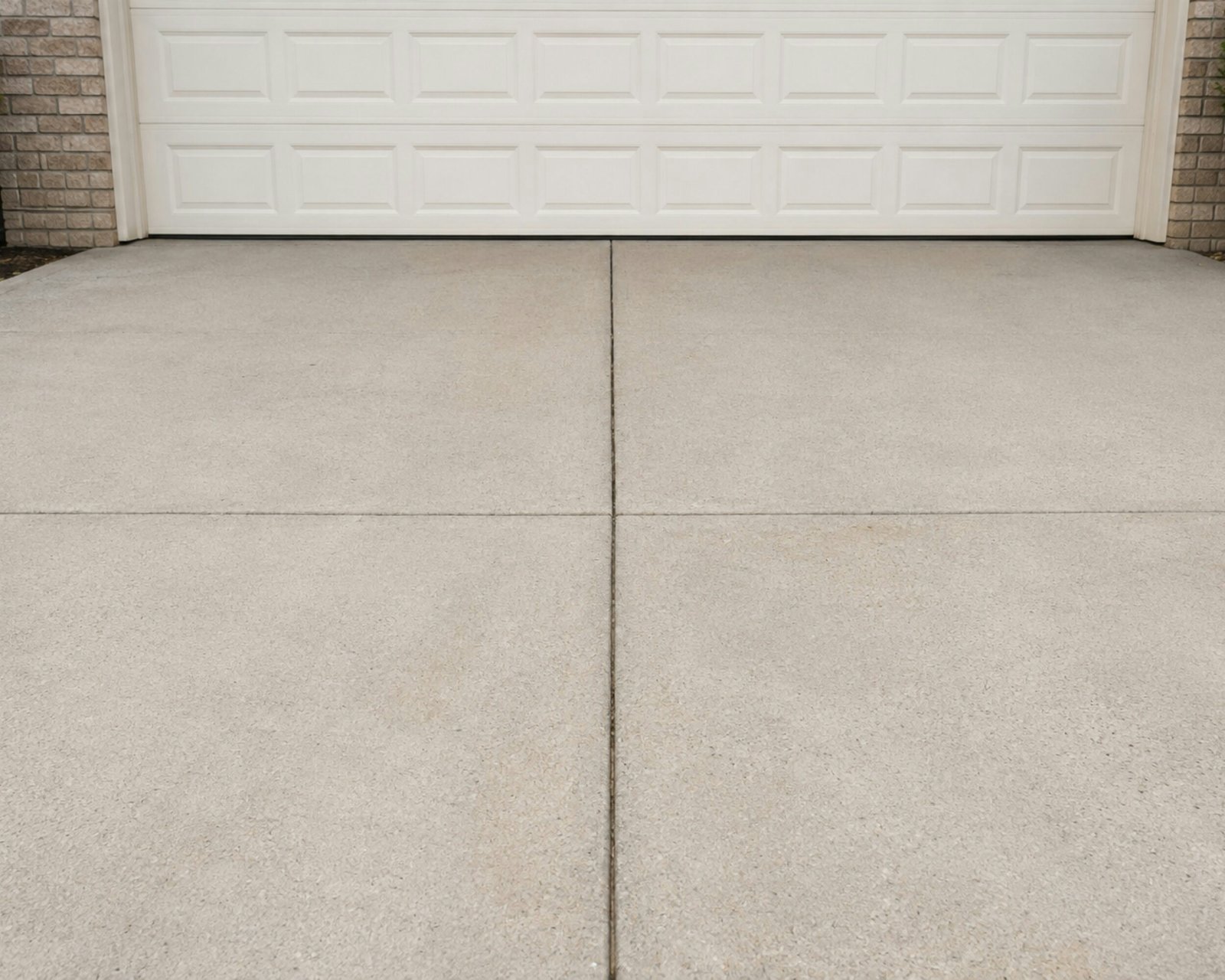 Concrete Driveway cost in Guelph - A concrete driveway in front of a white garage door