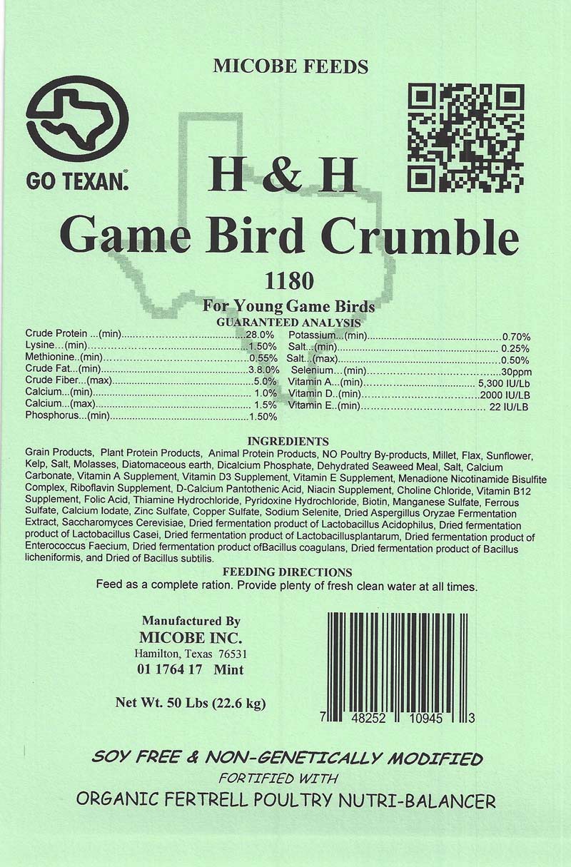 SALE!!!  Game Bird Crumble 50 Pounds FREE SHIPPING!!