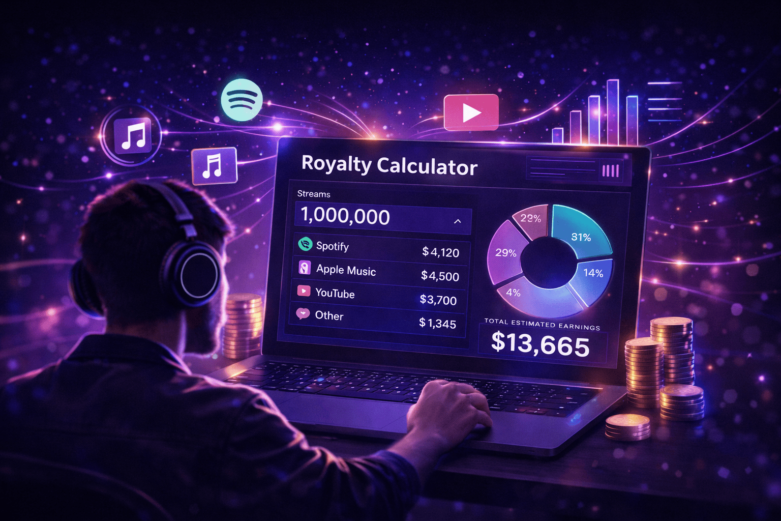 Royalty Calculator for streaming earnings estimation
