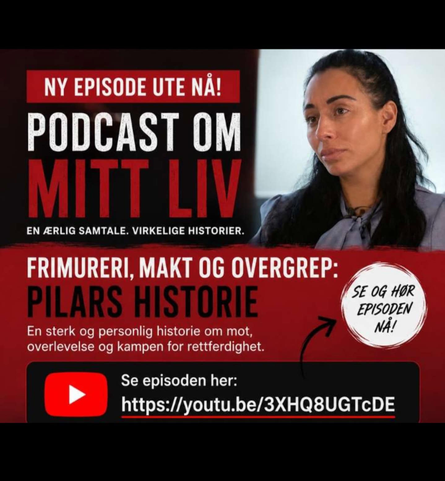 Podcast promotional poster featuring CatalayaX discussing real stories of survival, justice, and personal truth.
