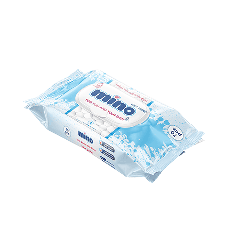 Hygiene wet wipes Mino brand 70 pcs blue color packaging alcohol free manufacturer