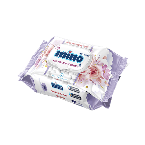 Wet wipes 120 pcs flower pattern lilac color packaging alcohol free manufacturer