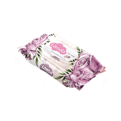 Floral scented hygiene wet wipes 90 pcs pink color packaging alcohol free manufacturer