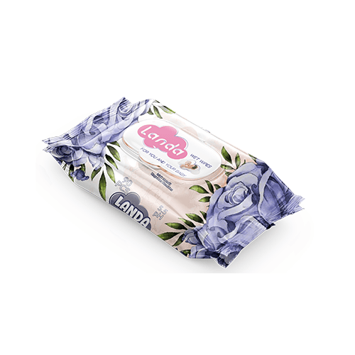 Floral scented hygiene wet wipes 90 pcs blue color packaging alcohol free manufacturer