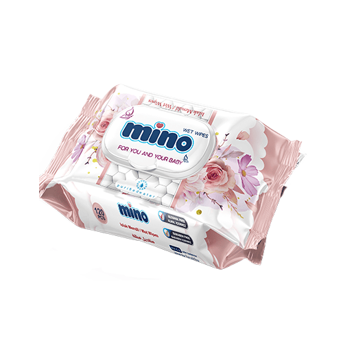 Wet wipes 120 pcs flower pink pattern packaging alcohol free manufacturer