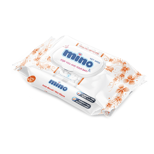 Hygiene wet wipes 100 pcs flower pattern orange color packaging alcohol free manufacturer