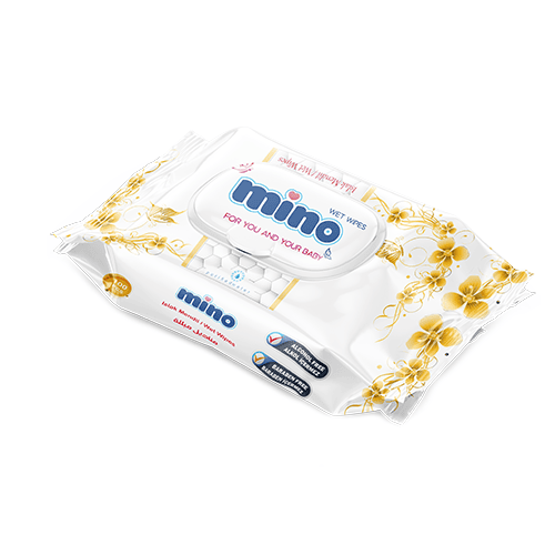 Hygiene wet wipes 100 pcs flower pattern yellow color packaging alcohol free manufacturer