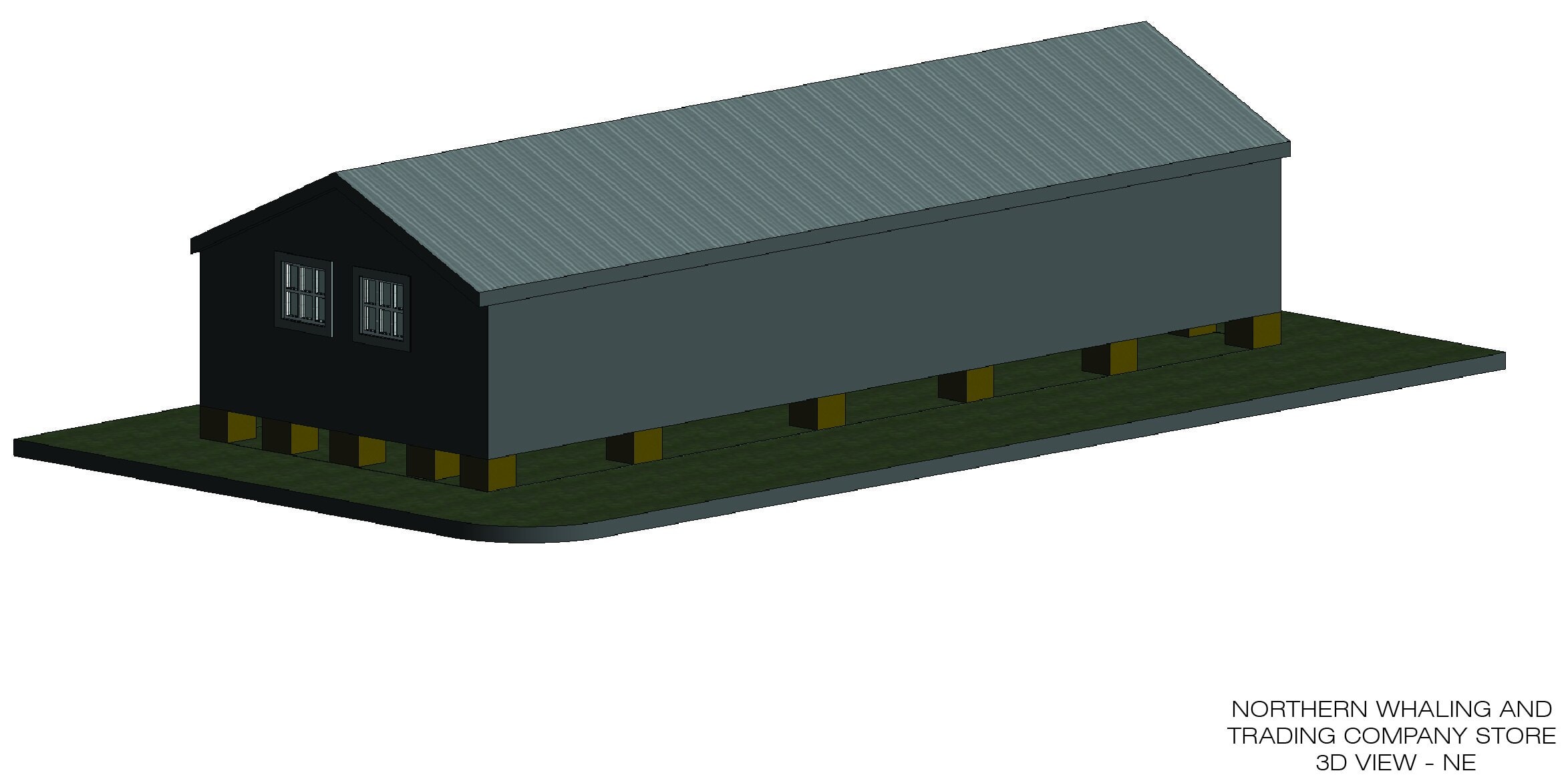 Northern Whaling Trading Warehouse 3D View NE