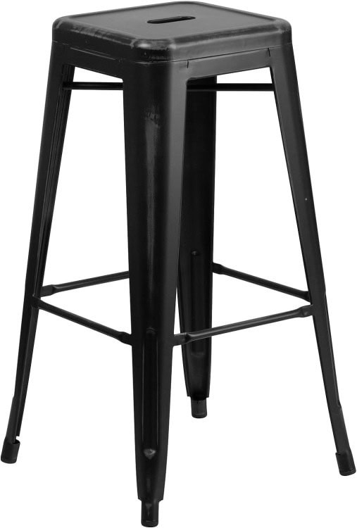 Black metal bar stool 30