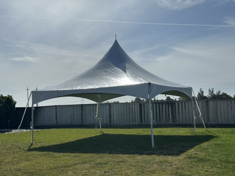 High peak frame tent for a wedding reception