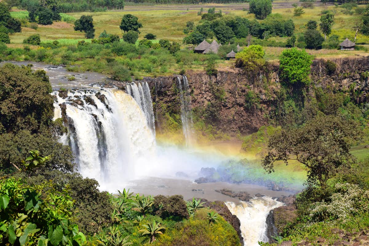 Blue Nile Falls cascading near Bahir Dar – Ethiopia’s majestic waterfall known as Tis Abay, ‘the Great Smoke