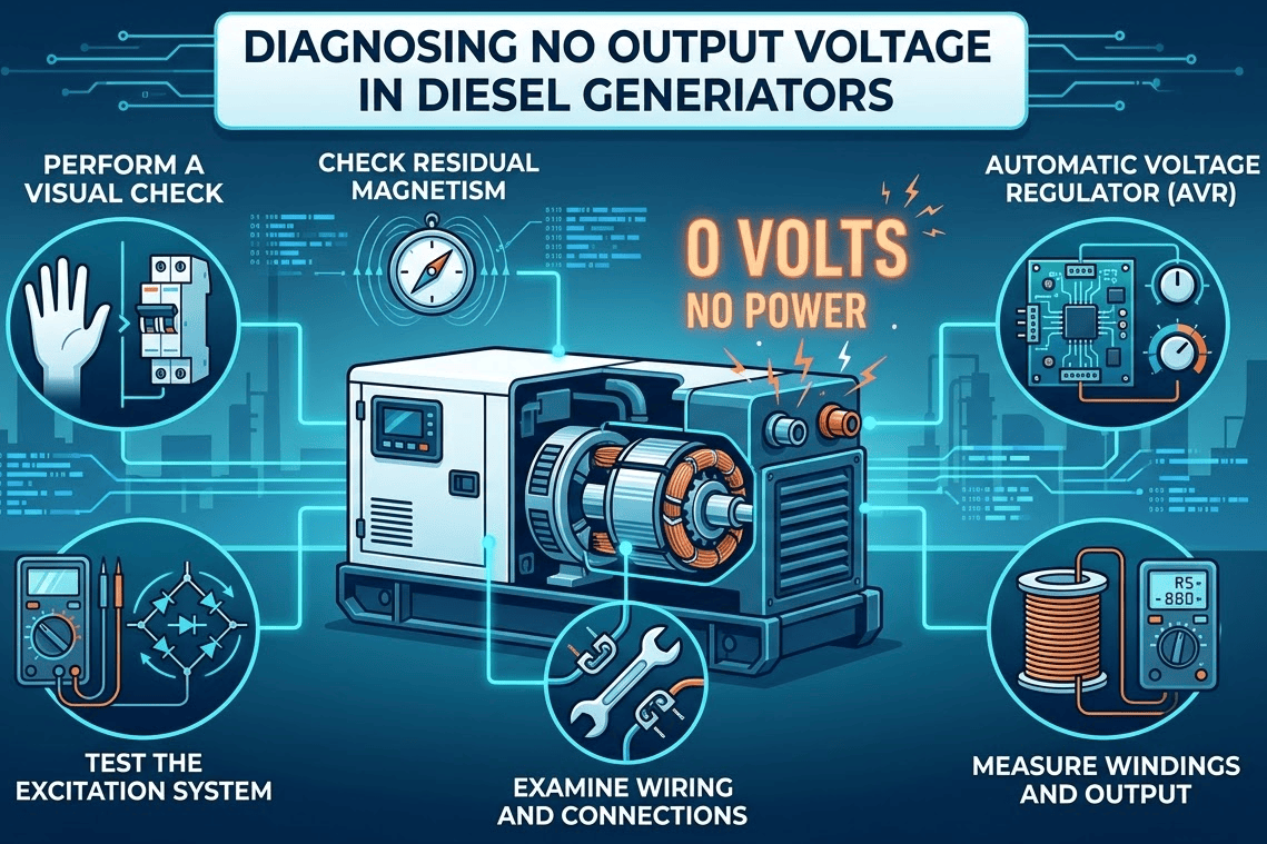 No Output Voltage of Diesel Generator