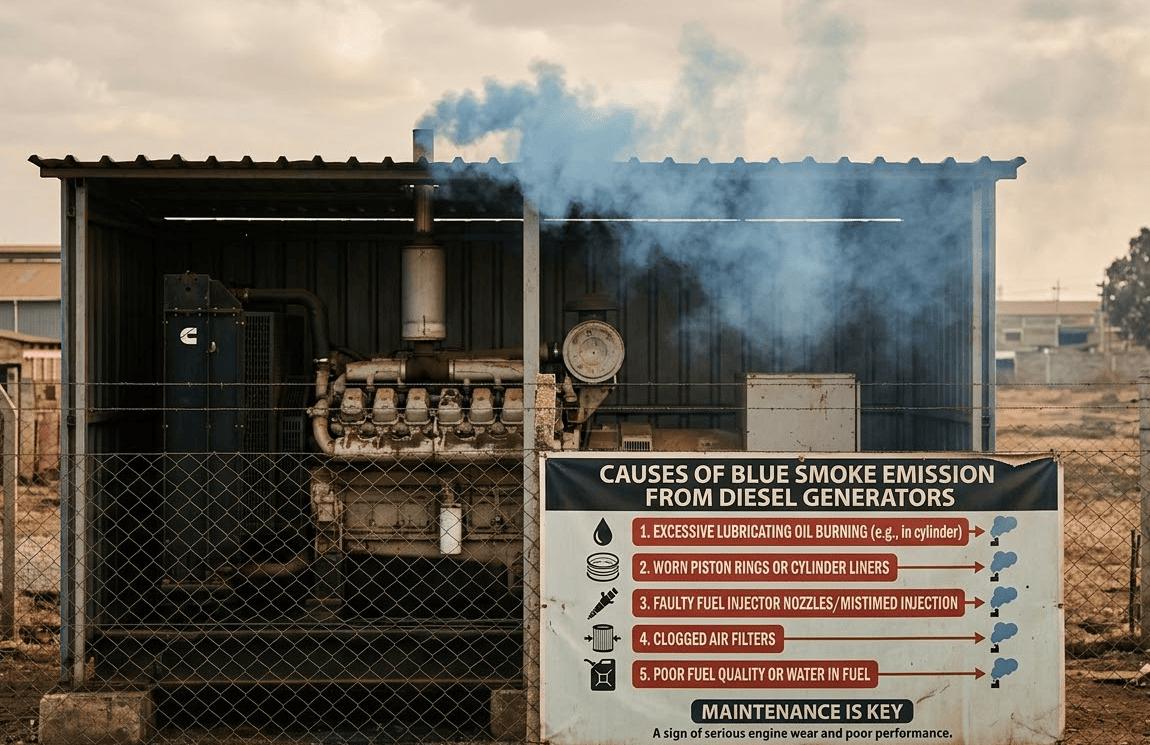 black smoke emission from diesel generators