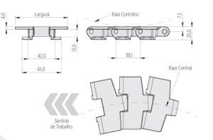 corrente plastica serie 878_tecnico
