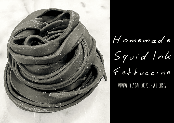 Homemade Squid Ink Fettuccine