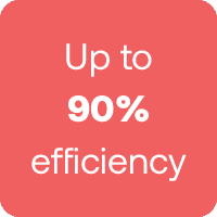 Icon: Up to 90% efficiency