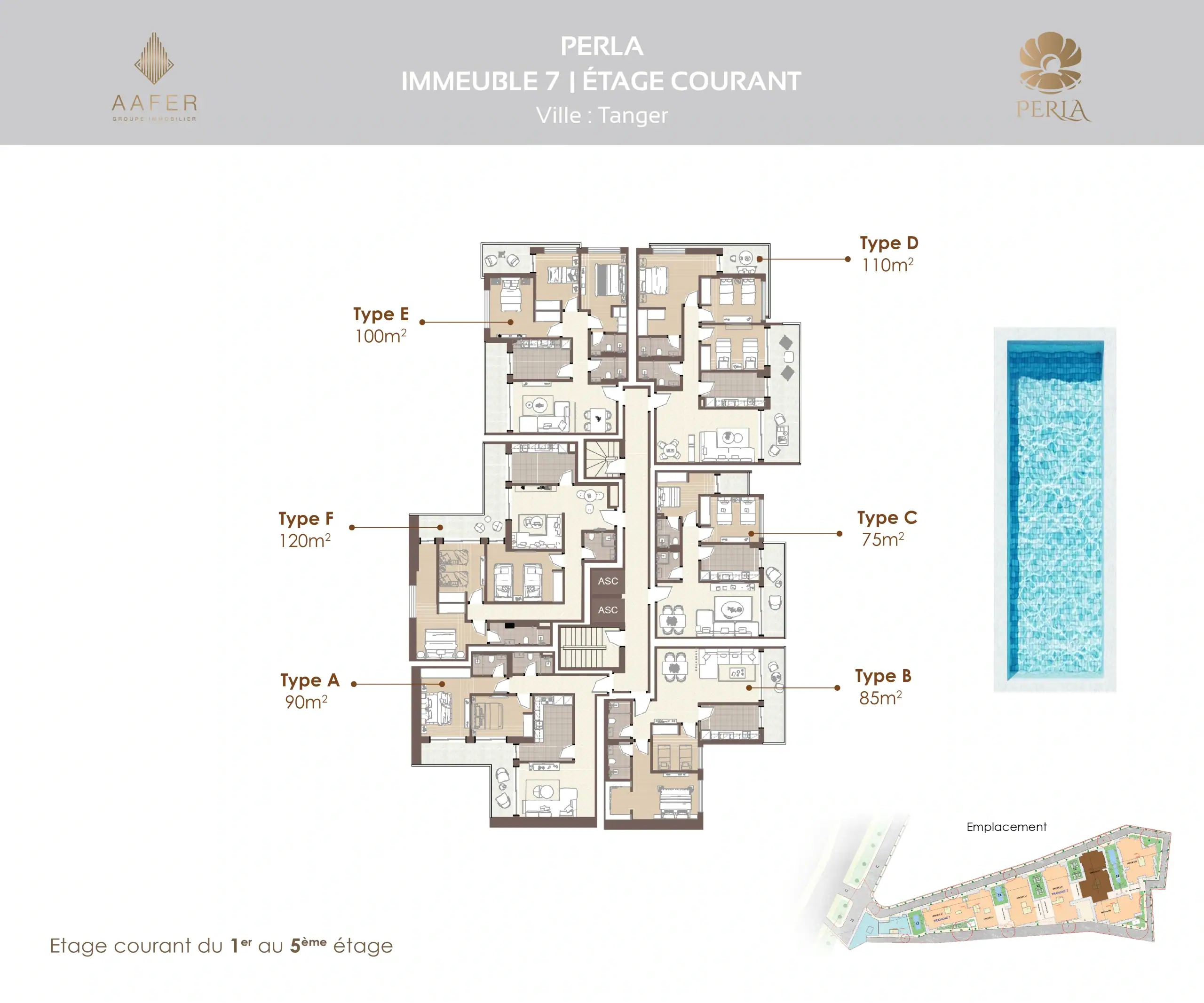 Plan étage courant - immeuble 07